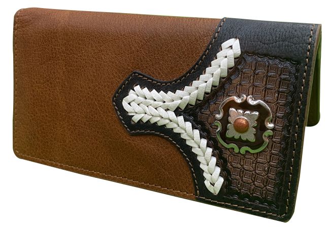 Two-Tone Brown Rodeo Style Leather Bi-fold Wallet #2